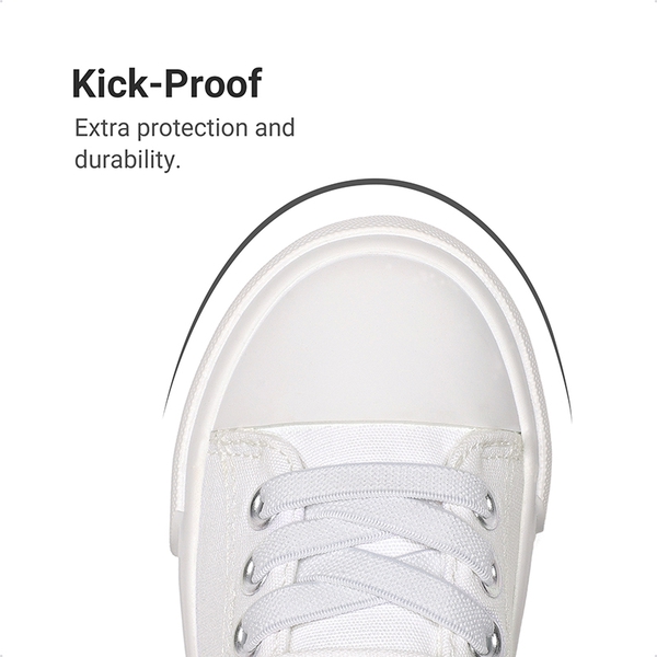 Toddler Sneakers with Hook-and-Loop Strap - ALL WHITE - 4