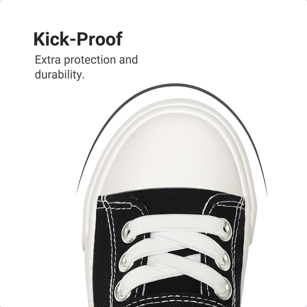 Toddler Sneakers with Hook-and-Loop Strap - BLACK - 4