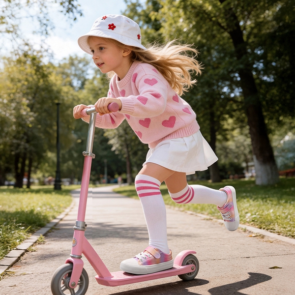 Toddler Sneakers with Hook-and-Loop Strap - PINK/RAINBOW - 1