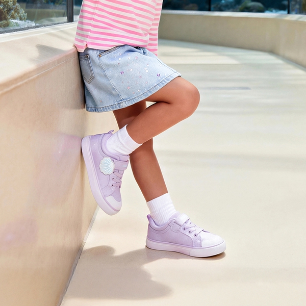 Toddler Girls’ Protective Rubber Toe Sneakers  - PURPLE - 1