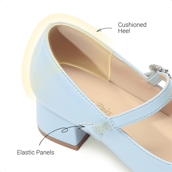 Girls’ Square Toe Heels - LIGHT BLUE - 3