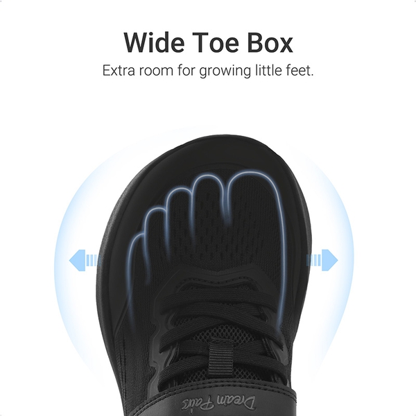 Kids’ Wide Toe Box Running Shoes - BLACK - 2