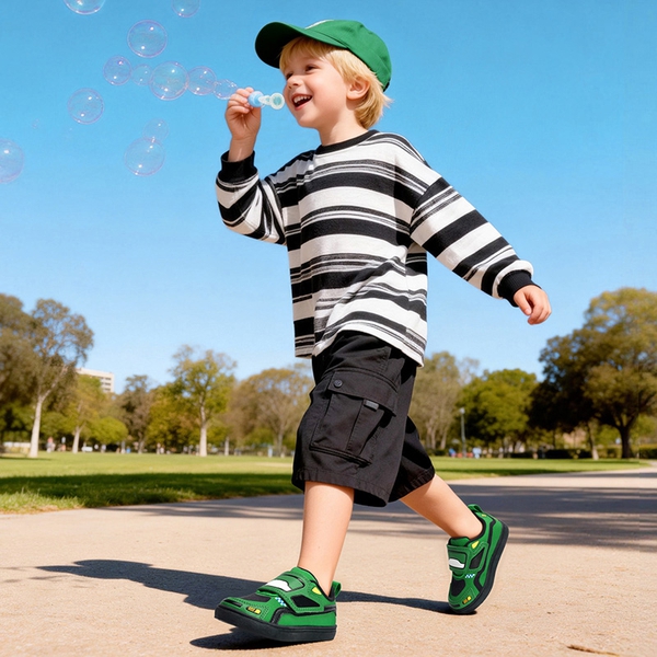 Toddler Boys’ Shoes with Hook-and-Loop Closure - GREEN - 1