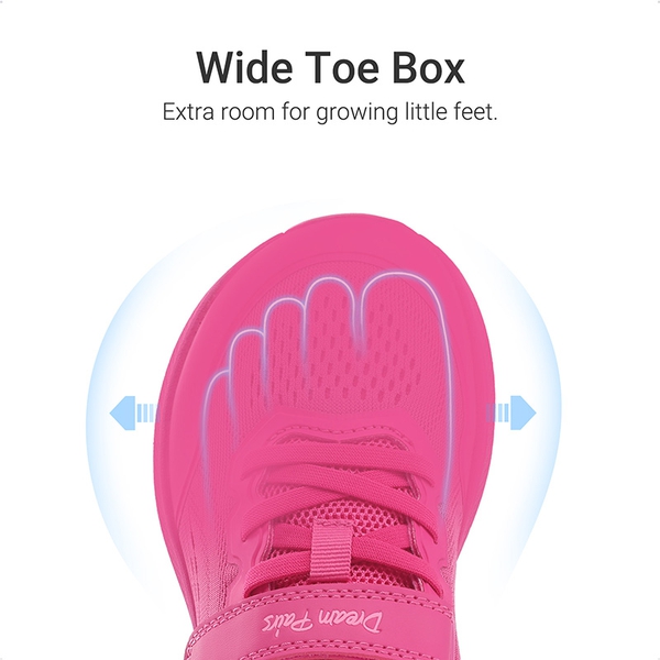 Kids’ Wide Toe Box Running Shoes - ROSE RED - 2