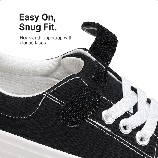 Toddler Sneakers with Hook-and-Loop Strap - BLACK - 2