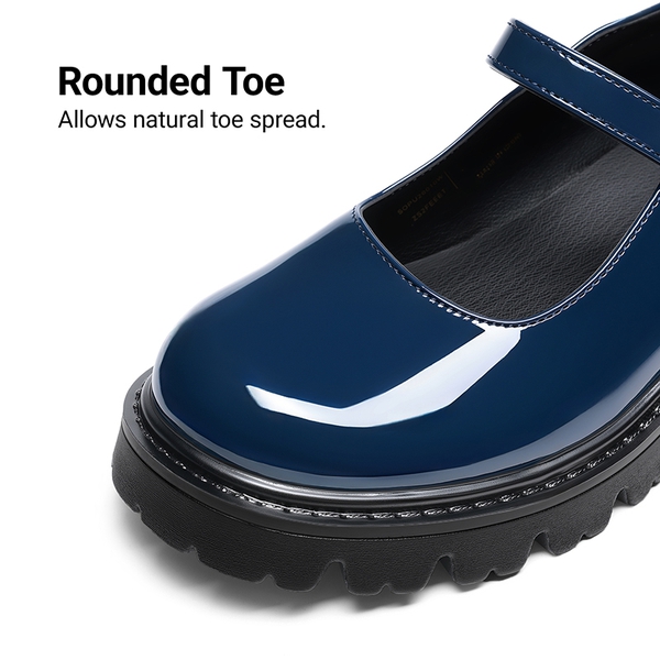 Women’s Chunky Mary Jane Pumps with Padded Collar - NAVY - 5