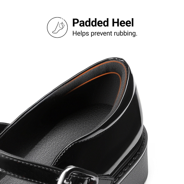 Women’s Chunky Mary Jane Pumps with Padded Collar - BLACK-PAT - 6