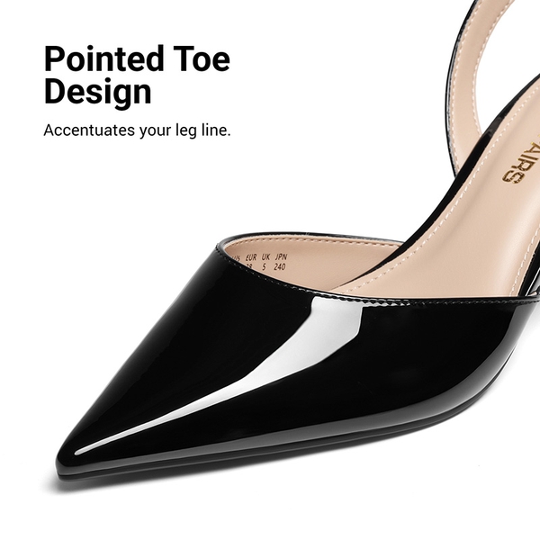 Women’s 2-in-1 Detachable Strap Heels - BLACK - 6