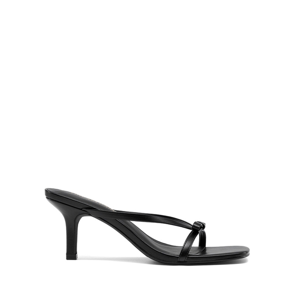 Women’s Bow Thong Kitten Heel Sandals with Non-Slip Sole - BLACK - 3