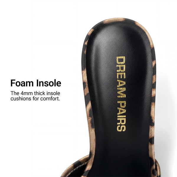 Women’s Square Toe Bow Mules with Cushioned Insole - LEOPARD - 6
