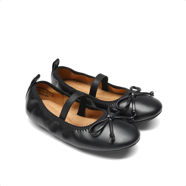 Girls’ Bow Dress Flats with Arch Support - BLACK - 5