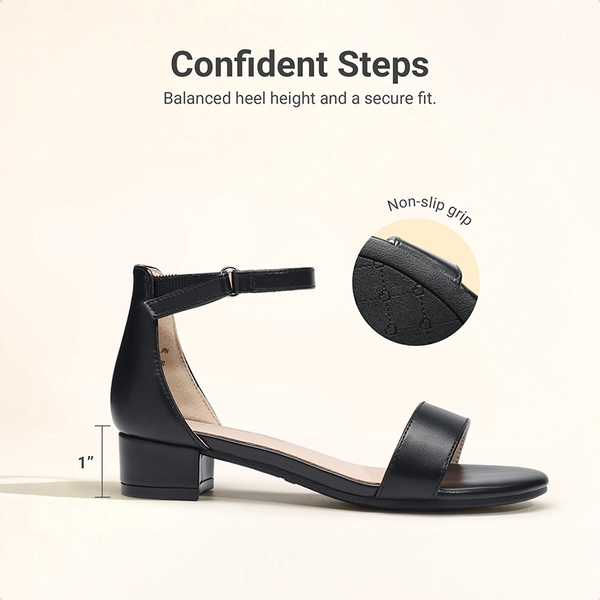 Girls’ Comfy Party Heels with Buckle Closure - BLACK - 4
