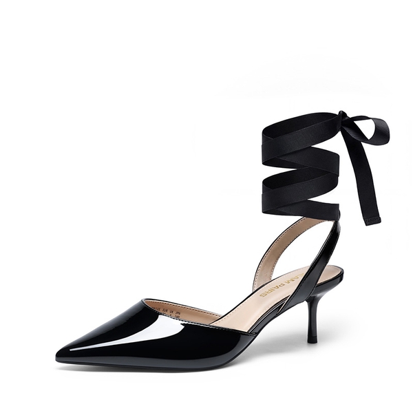 Women’s 2-in-1 Detachable Strap Heels - BLACK -  0