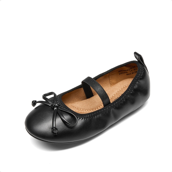 Girls’ Bow Dress Flats with Arch Support - BLACK -  0
