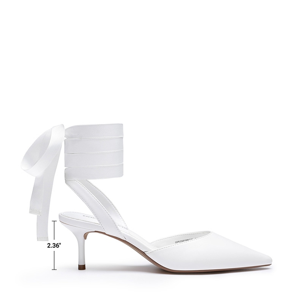 Women’s 2-in-1 Detachable Strap Heels - WHITE - 3