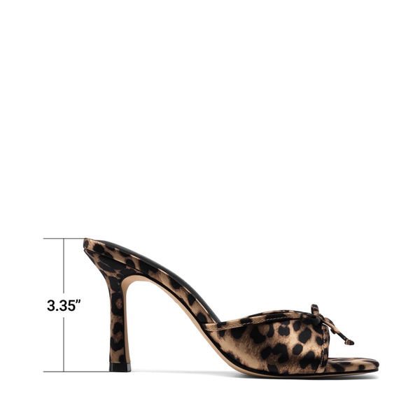 Women’s Square Toe Bow Mules with Cushioned Insole - LEOPARD - 3
