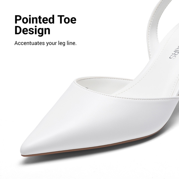 Women’s 2-in-1 Detachable Strap Heels - WHITE - 6