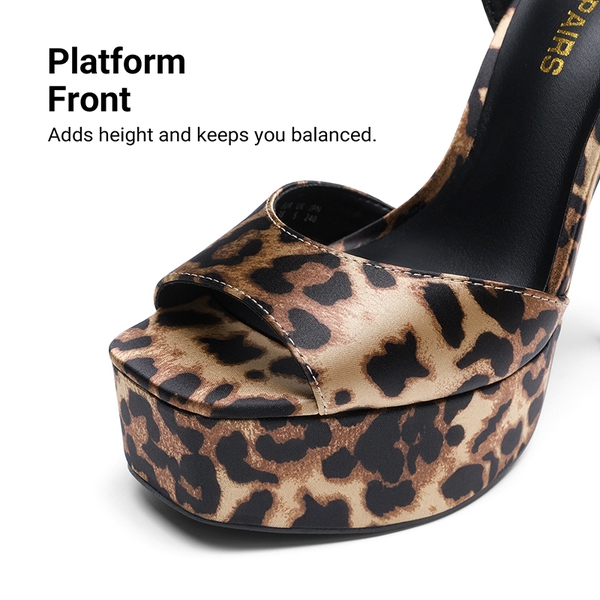 Women’s Platform Stiletto Heels with Cushioned Insole - LEOPARD - 5