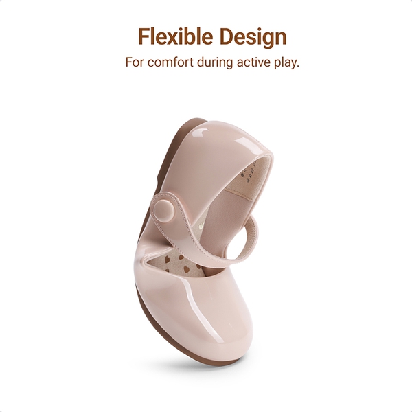 Girls’ Mary Jane Flats with Arch Support - NUDE - 2