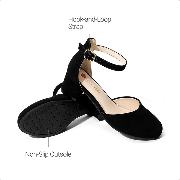 Girls’ Comfy Dress Shoes with Non-Slip Sole - BLACK - 4
