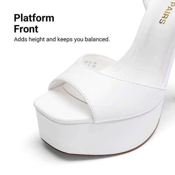 Women’s Platform Stiletto Heels with Cushioned Insole - WHITE - 5