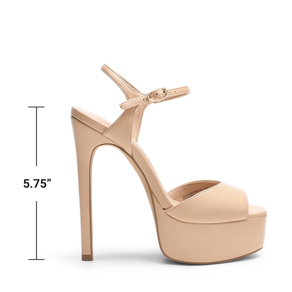 Women’s Platform Stiletto Heels with Cushioned Insole - NUDE - 3