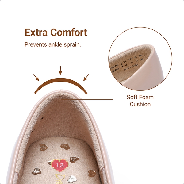 Girls’ Mary Jane Flats with Arch Support - NUDE - 3