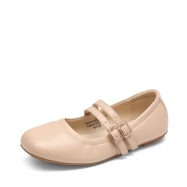 Girls’ Memory Foam Dress Flats with Arch Support - NUDE -  0