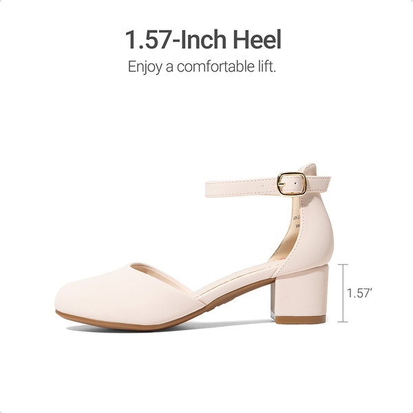 Girls’ Comfy Dress Shoes with Non-Slip Sole - NUDE - 5