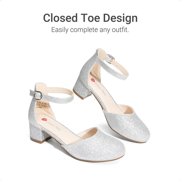 Girls’ Comfy Dress Shoes with Non-Slip Sole - SILVER - 3