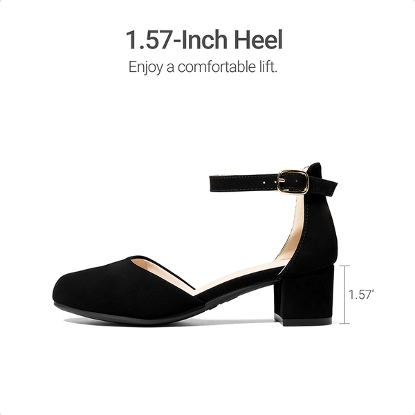 Girls’ Comfy Dress Shoes with Non-Slip Sole - BLACK - 5