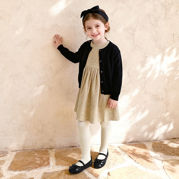 Girls’ Bow Dress Flats with Arch Support - BLACK - 1