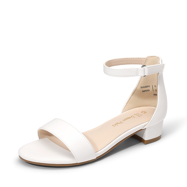 Girls’ Comfy Party Heels with Buckle Closure - WHITE -  0