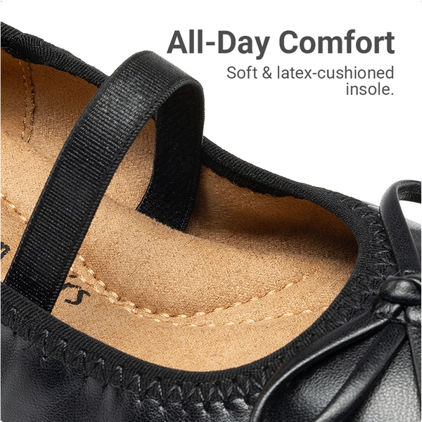 Girls’ Bow Dress Flats with Arch Support - BLACK - 2
