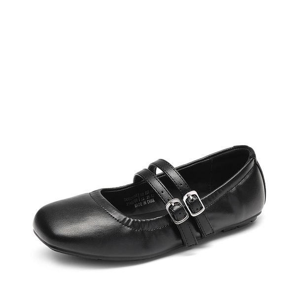 Girls’ Memory Foam Dress Flats with Arch Support - BLACK -  0