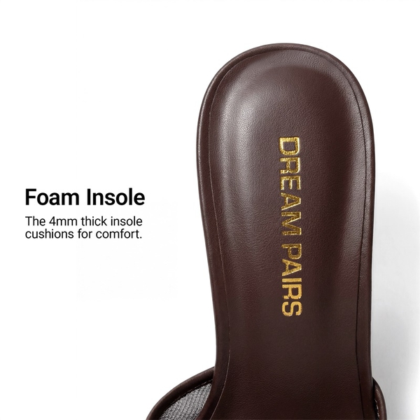 Women’s Square Toe Bow Mules with Cushioned Insole - BROWN - 6