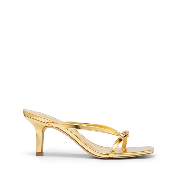 Women’s Bow Thong Kitten Heel Sandals with Non-Slip Sole - GOLD - 3