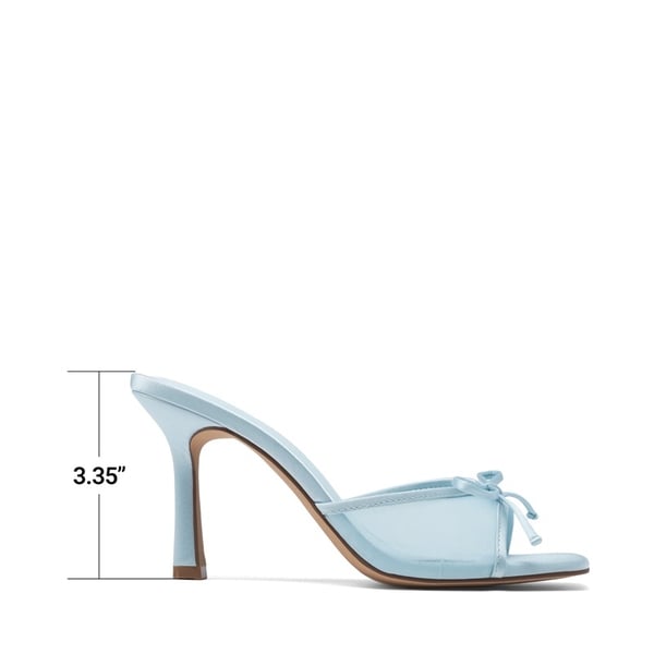 Women’s Square Toe Bow Mules with Cushioned Insole - LIGHT BLUE - 3