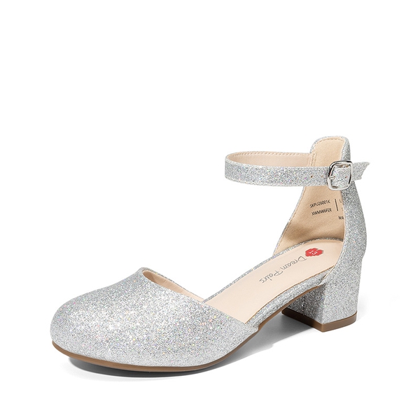Girls’ Comfy Dress Shoes with Non-Slip Sole - SILVER -  0