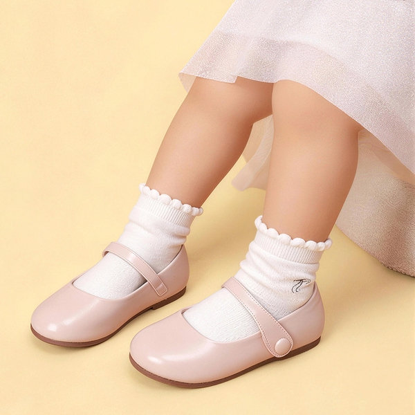 Girls’ Mary Jane Flats with Arch Support - NUDE - 1
