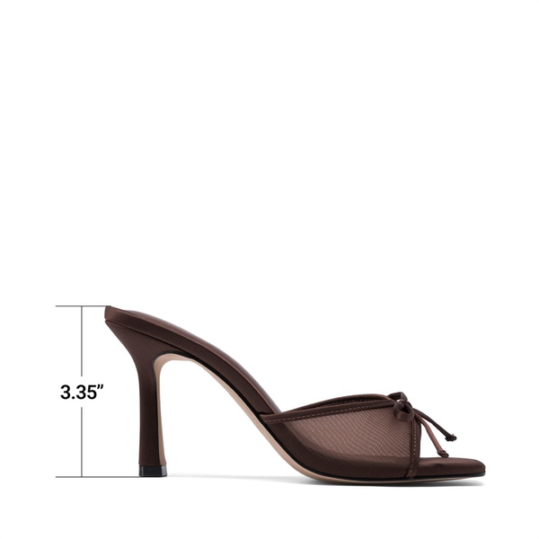 Women’s Square Toe Bow Mules with Cushioned Insole - BROWN - 3
