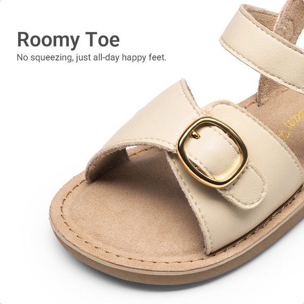 Toddler Girls’ Adjustable Strap Sandals - BEIGE - 4