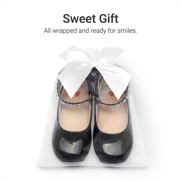 Girls’ Comfy Soft Flats with Arch Support - BLACK - 4