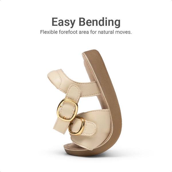 Toddler Girls’ Adjustable Strap Sandals - BEIGE - 2