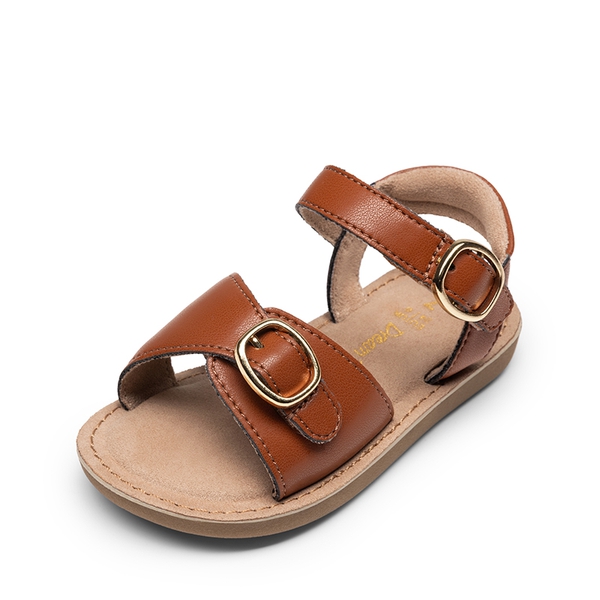Toddler Girls’ Adjustable Strap Sandals - BROWN -  0