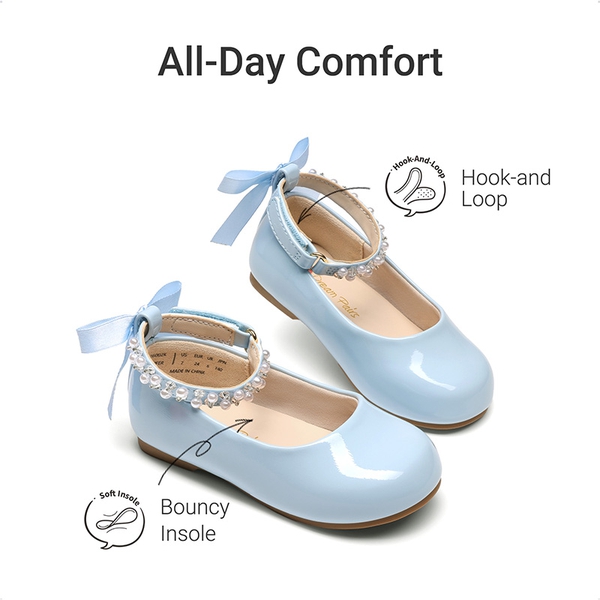Girls’ Comfy Soft Flats with Arch Support - LIGHT BLUE - 3