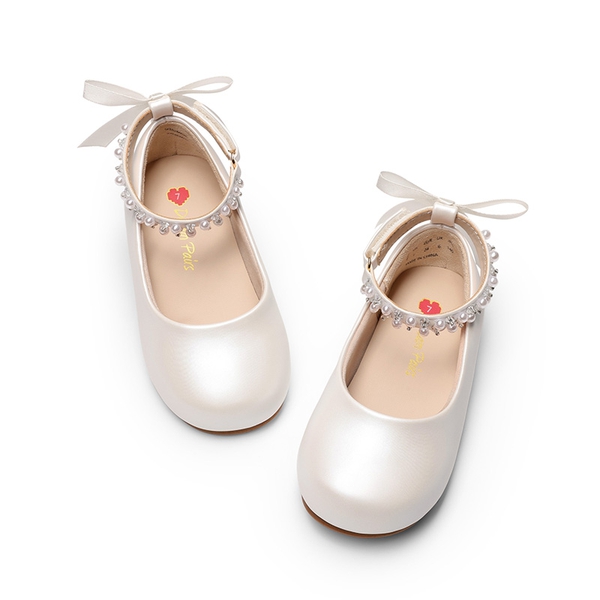 Girls’ Comfy Soft Flats with Arch Support - WHITE -  0