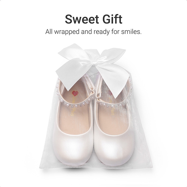 Girls’ Comfy Soft Flats with Arch Support - WHITE - 4