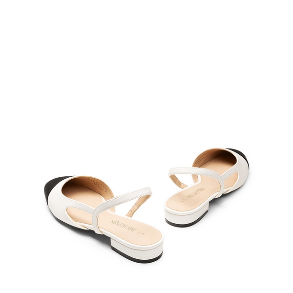 Women’s Cap Toe Slingback Flats - WHITE - 5