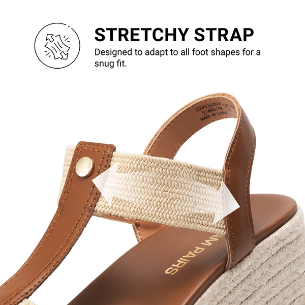 Women’s Comfortable Wedge Sandals - BROWN - 5